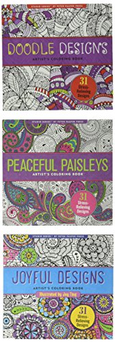 Erwachsene Malbuch-Set (Doodle, Joyful & Paisley) 3er-Pack - 2
