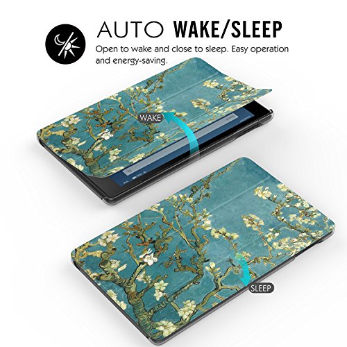 MoKo Hülle für All-New Amazon Fire HD 8 Tablet (7th Generation – 2017 Modell) – Ultra Slim Lightweight Smart Cover mit Durchschaubar Rückseite Schutzhülle für das neue Fire HD 8, Axishirsch - 7