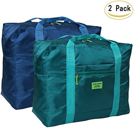 Travel Duffel Bag Foldable DRFLY Duffel Bag Large Waterproof Travel Bag Luggage Gym Sport Camping for Men and Women (Pack of 2)