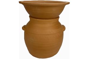 ARTIGIANATO VULCANO Couscussiera marocchina in Terracotta Naturale cm 30 * 27*h35