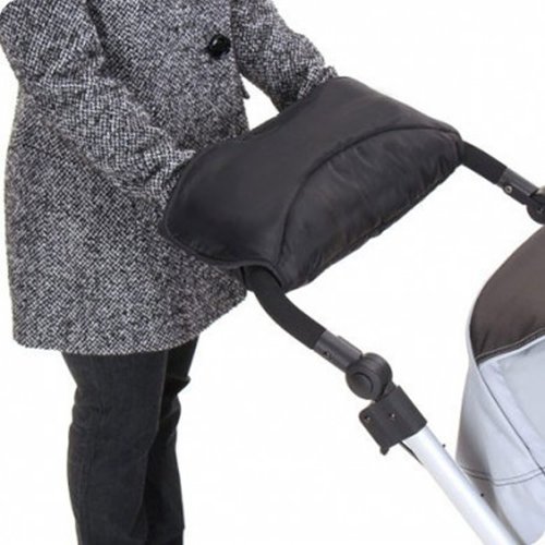 Your Baby Pushchair/Pram/Stroller Fleece Hand Muff / Hand Warmer (Black/ Grey)