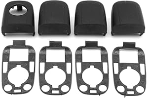 BGYZD Cubierta protectora para cerradura negra L & R, manija de puerta, tapa, tapa, embellecedor de la caja con junta con sellos aptos para PEUGEOT 307 aptos para CITROEN C2 C3 03-09