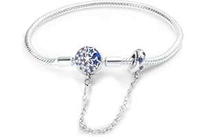 Hapour Bracciale Charms in Argento 925 per Donne Farfalla Migliore Amico Cuore Luna e Stella Bracciale Charms a Catena di Serpente con 5A Cubic Zirconia