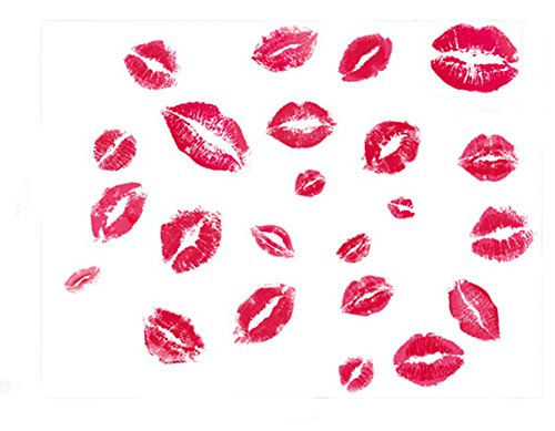 SmartLegend Abnehmbare Wandsticker Wandtattoo Größe: 70cm*50cm KUSS ROT LIPS LIEBE HOME KISS RED LIPS