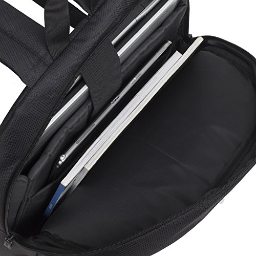 RIVACASE Rucksack für Notebooks bis 15.6” – Extrem flache und kompakte Tasche mit viel Platz und hohen Tragekomfort – Schwarz - 6
