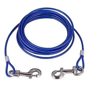 Petshop7 Tie-Out Cable - Heavy Duty Dogs Chain, Leash for Dogs up to 60lbs (27Kg),15 Feet (Color May Vary)