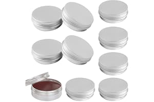 MCSQK 10 Pezzi Aluminium Pots Cosmetique30ML, Petit Boite Aluminium, Pot Pour Baume à Lèvres in Alluminio Argento, Cosmetici Barattoli, per Trasportare Trucco, Creme, Lozioni