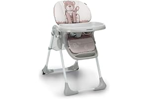 Foppapedretti Seggiolone Meeting, bambini da 6 mesi a 3 anni (fino a 15 Kg), Seduta/Poggiapiedi/Schienale Regolabili, Cesto Porta Oggetti, Stabile e Confortevole, con Imbottitura Lavabile, Teddy