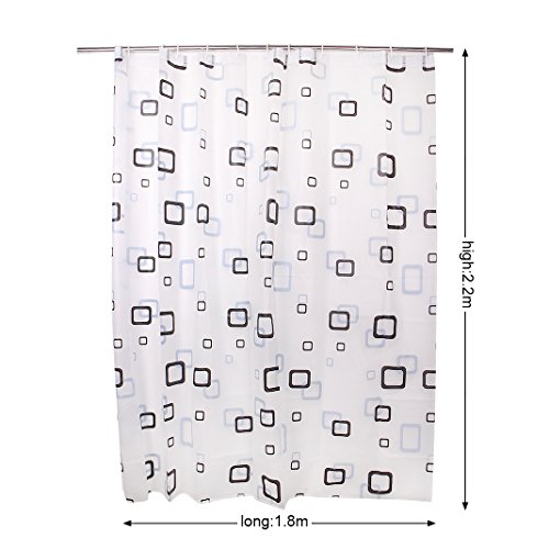 Wasserdicht Duschvorhang Waterproof Shower Curtain ( Size: 180 x 220 cm ) HuaForCity® Duschvorhang Wasserdicht Anti schimmel Anti Bakteriell Waschbar Badezimmer Vorhang Frost Wasserdicht Duschvorhang Schön Runverwechselbar Badezimmer Vorhang Bunt Shower Curtain Liner mit Schwarze Rahmen Muster - 2