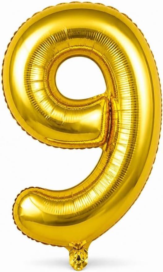 Busstier 34 İnç Rakam Folyo Balon, Gold, Doğum Günü, Yıl Dönümü ve Özel Gün Parti Süsü, 1 Adet, 9
