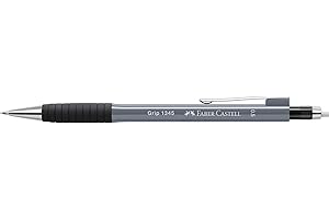 FABER-CASTELL 134589 - Portamine Grip 1345 grigio pietra, durezza B, spessore mina 0,5 mm, con gomma integrata, 1 pezzo