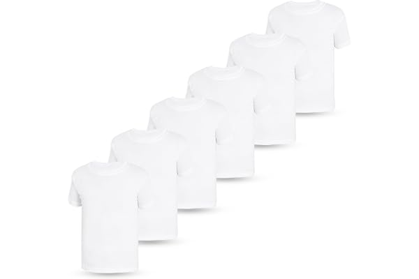 LOREZA ® 3/6 pack barn unisex undertröja kort ärm t-shirt tröja pojkar flickor underkläder 100 % bomull Gr. 92–170