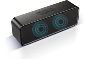 BSWL Bluetooth Speaker Wireless Portable Bluetooth 5.0 Speaker 360 HD Surround Sound 12H Playtime Support Bluetooth/U-Disk/AUX Audio/TF Card(black)