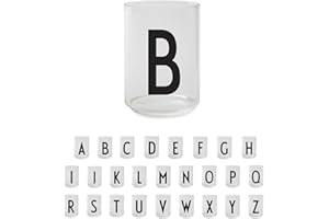Design Letters Verre avec Initiale (A-Z) | Verre a Eau Cadeau Homme, Cadeau Femme | Gobelet Verre Borosilicaté Idéal pour Decoration Tableau | Verre Lettres | Verre Initial Lave-vaisselle 350 Ml