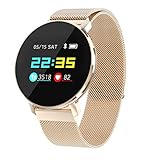 VRTUR Smarte Armband-Sport-Uhr Herzfrequenzüberwachung Blutdruck Wasserdichten Multifunktionsspedometer Schlafüberwachung, Unisex (,Rose Gold)