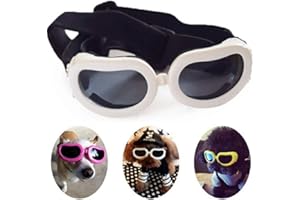 BOENTA ppactvo Gafas De Sol para Mascotas Gafas De ProteccióN UV para Perros Gafas De Sol para Cachorros con Correa Ajustable Gafas De Sol Elegantes para Perros Grandes, Medianos, PequeñOs, Perros, White
