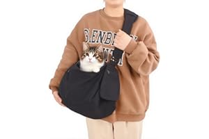 Lwuey Bolso de Hombro para Mascotas - Bolso Bandolera para Perros con Cinturón Seguridad y Bolsillo,Capacidad Máxima de Carga 6.5 kg para Perro y Gato Paseos al Aire Libre Viajes