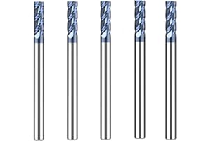CREEYA 4mm Hartmetall Schaftfräser, 4 Zähne/Schneiden, AlTiN Schwarz Beschichtung CNC Fräser, VHM Für Metall Holz Acryl Kunststoff (5 Stücke)