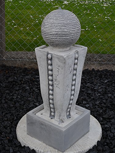 Springbrunnen Modern mit Becken und Kugel aus Steinguss, frostfest