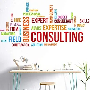 StickMe Consulting - Business - Office - Motivational - Inspirational - Word Cloud - Creative - Colorful - Wall Sticker -SM807 (Multi Colour, Vinyl - 140cm X 70 cm )