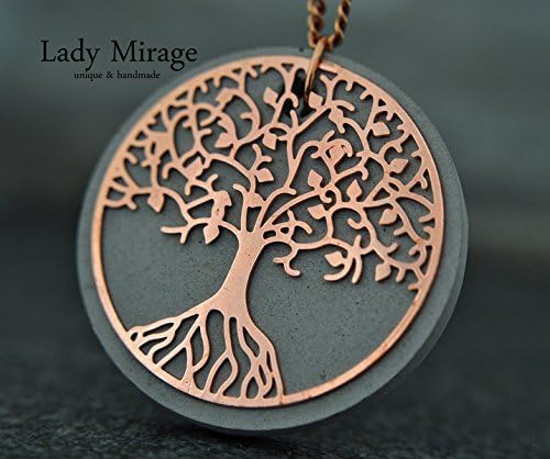Magic Tree - Concrete Necklace - Rose Gold