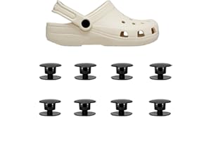 Dinghaole 8 Stück Croc Nieten Knöpfe, Croc Nieten Knopf Ersatzband Reparatur Verschluss Knopf, Ersatznieten für Crocs Styled Schuhe Unisex Classic Clog Gartenschuhe Schwarz
