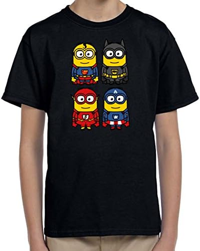 Superhero Minions Comedy T-Shirt Adults And Kids Funny Movie Mash Up T-Shirts