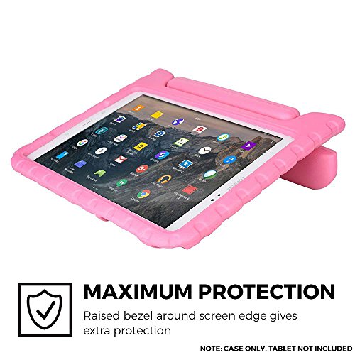 Samsung Galaxy Tab A 9.7 hülle fur kinder, COOPER DYNAMO Beanspruchbare, strapazeirfähige, robuste, gepolsterte Hartschalenhülle mit integriertem Griff, Standfunktion & durchsichtigem Displaysschutz (Pink) - 2
