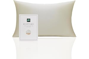 RUIPTSKE Natural Silk Poszewka, hipoalergiczna, 22momme, 100% jedwabiu, 600 przędzy, z zamkiem błyskawicznym (Rice Yellow, 50x75cm)