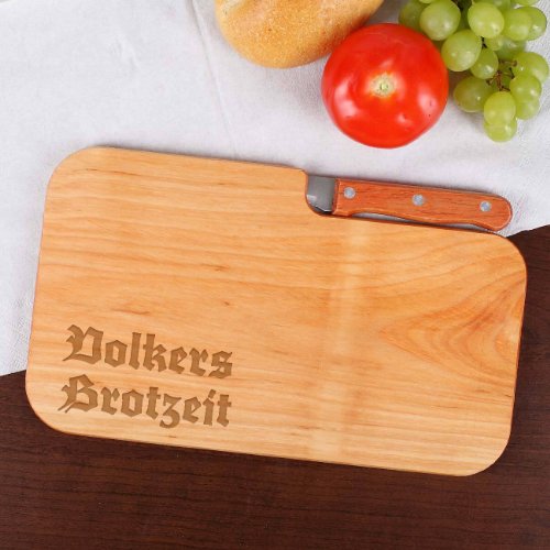 Cera & Toys® Frühstücksbrettchen Set mit Messer – Gravur mit gewünschten Namen – Motiv: Brotzeit - 2