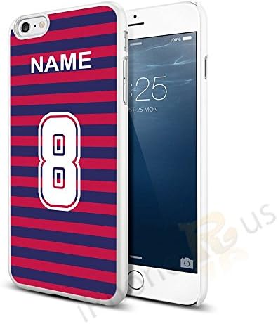 Barcelona Colours Personalised Football Shirt, Any Name, Any Number Snap-on Hard Back Case Cover for Apple iPhone 6 6s By iPhone R Us®