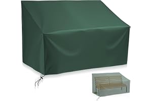 GOEDCH Cubierta para banco de jardín de 2 plazas: 134 x 66 x 89 cm, resistente al agua, verde, funda protectora para muebles de jardín
