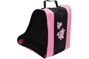 F Fityle Sac de Patinage à roulettes, Unisexe Respirant, Sac de Transport, bandoulière réglable, Sac de Rangement, Patins ou Accessoires de Roller, Rose