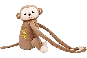 ZGCXRTO Sac à Bandoulière Monkey En Peluche, Sac à Bandoulière Singe Mignonnes, Petit Sac en Peluche, Sac Mignon de Bande Dessinée Messenger Bourse Porte- Monnaie Porte-Monnaie pour Enfants