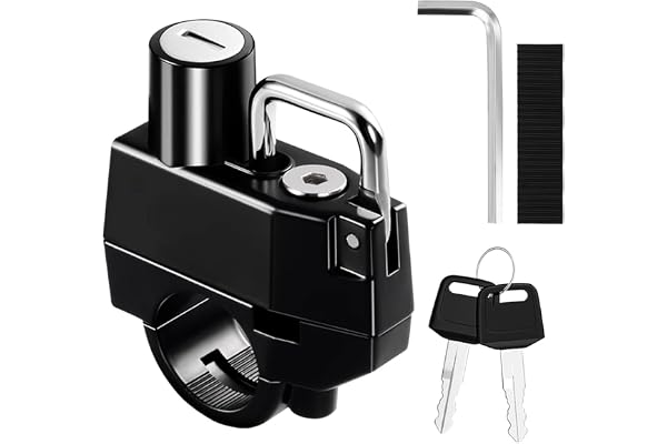 STHIRA Helmet Lock for Bike Handle Bar Aluminum Alloy Bike Helmet Locker with 2 Keys Easy Install Helmet Locker for Two Wheeler Rustproof Anti-Theft Safety Lock for Bikes, E-Bikes, and Scooters