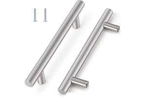 YOMIRO Pack of 2 Cabinet Handles, Furniture Knobs, Stainless Steel Furniture Handles, Metal Handles for Kitchen Cabinets, Handles, Furniture Door Handles, Kitchen Handles, Drawer Handles, Brushed Silver,