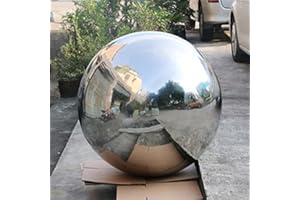 YIWOYI Mirror Polished Hollow Ball Reflective Garden Sphere,Stainless Steel Ball Mirror Sphere Hollow Ball Decoration Ball for Garden Ornament Home Decoration (Size 300 mm)