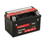 ECTIVE Motorradbatterie | 8-Varianten: 6Ah - 18Ah | 12V AGM-Motorradbatterie absolut wartungsfrei | Inkl. 7,50 EUR Batteriepfand |Premium Powersports Motorradbatterie in Erstausrüster-Qualität inkl. Säurepack (6Ah YTX7A-BS)
