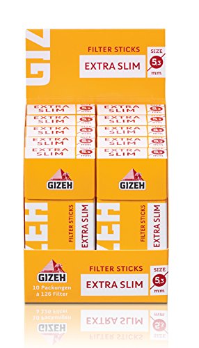 Gizeh Filter Sticks Extra Slim 5,3mm Durchmesser 3 Boxen (30 Packungen/ 3780 Filter)