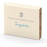 Graf von Faber-Castell Cartridge, 6&rsquo;, Turquoise Color, Indelible and Water Resistant, Light Resistant, Easy to Install, Ergon
