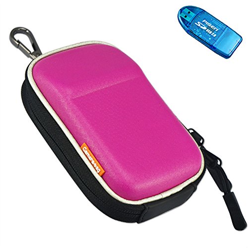 First2savvv BDX0502 rose   tui housse appareil photo num  rique compact pour Nikon COOLPIX S9050  Canon PowerShot SX610 HS   IXUS 170  panasonic LUMIX DMC-TZ57   SZ10   FT30   ZS40   TS30   CASIO EX-FC200S   EX-Z370   QV-R100  QV-R200   Sony DSC-HX90   WX500   lecteur de carte