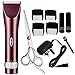 Sminiker Quiet Hair Clippers Cordless Rechargeable Hair clippers for Adults and Babies Professional Barber Clippers Set with 2 Rechargeable Batteries 4 Comb Guides and Scissors(Red))