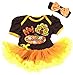 Kirei Sui Baby My First Thanksgiving Pumpkin Orange Yellow Bodysuit Large Brown