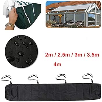 Markisenabdeckung Für Winter – 3 M, Schwarz, Wetterfest Aus Oxford-Gewebe