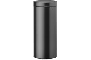 Brabantia Poubelle de cuisine Bo Touch 30 L – Grande poubelle de cuisine Soft-Touch avec bac intérieur | Poubelle de cuisine compacte à dos plat | Solution élégante pour les déchets | Confident Grey