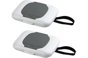 TGKEAIY Porte-lingettes réutilisable pour lingettes humides de voyage, 2 Pièces Boîte a Lingettes Bébé Distributeurs de poche, Boîte à suspendre pour lingette de bébé pour les déplacements