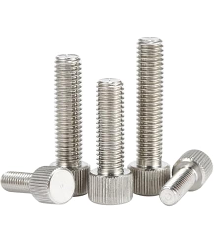 2-5pcs M3 M4 M5 M6 DIN653 GB835 Vite A Testa Zigrinata In Ottone Zigrinatura A Testa Piatta Vite A Testa Zigrinata Serrare A Mano Viti For Computer (Color : M3X10 5PCS - Foto 6