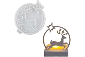 ‎HCHZSH123 Silikonformen Gießformen, Silikonform Kerzenhalter, Silikon Gießform Kerzenhalter, Gipsformen zum Gießen (Einsatz - Weihnachten Elch)