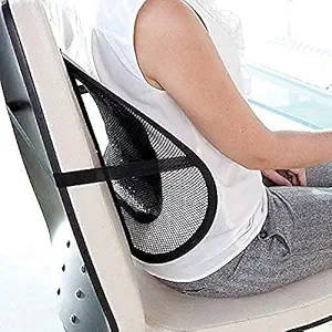 BINSBARRY Ventilation Back Rest with Lumbar Support Mesh Cushion Pad, Universal Back Lumbar Support Chairs for Office Chair, Home, Car, Seat to Relieve Pain