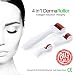 4-in-1 Derma Roller Kit - 3 Separate Roller Heads of Different Needle 300+720+1200 Titanium Micro Needles and a Convenient Travel and Storage Case with Built-in Disinfection Tank. Best Skin Derma Roller Kit with Interchangeable Roller Heads for Face, Eyes, Body. Reduces Wrinkles, Stretch Marks, Scars, Pores, Cellulite(4 in 1 White Handle)